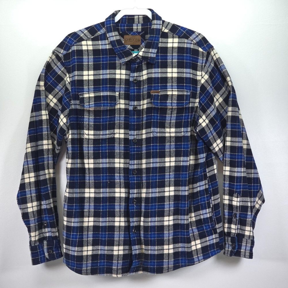 Orvis‎ Flannel Shirt Men's XL Heavy Weight Gorpcore Long Sleeve Workwear Outdoor